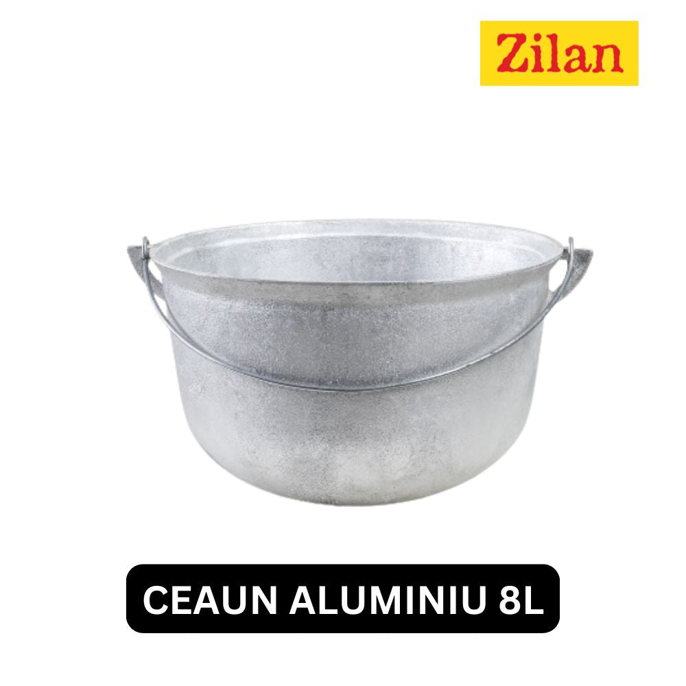 Ceaun Tuci Aluminiu Alimentar Zilan - 8L, Diametru 30cm, Fund Rotund - EXT 8039