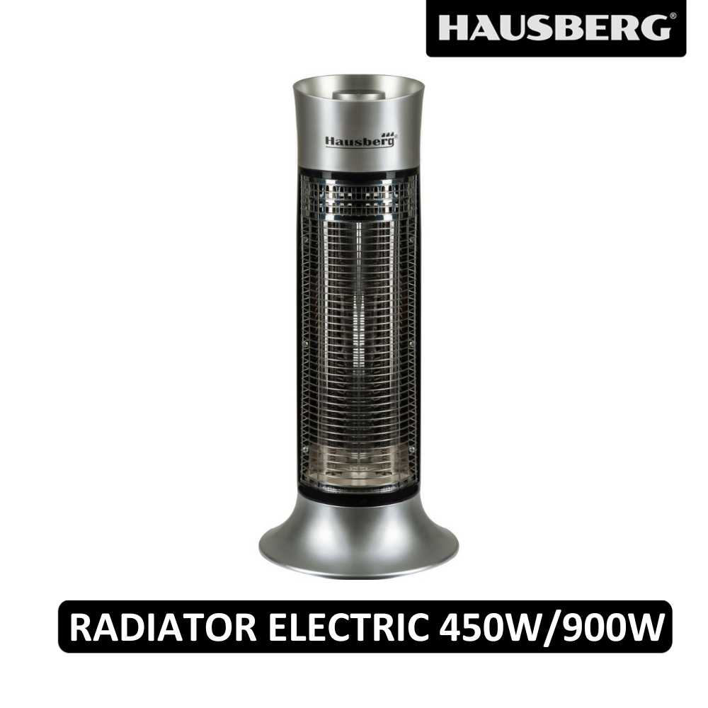 Radiator Hausberg Electric - Aeroterma cu Fibra de Carbon, 450W/900W, Functie de Rotatie, Aeroterma- HB8750GR
