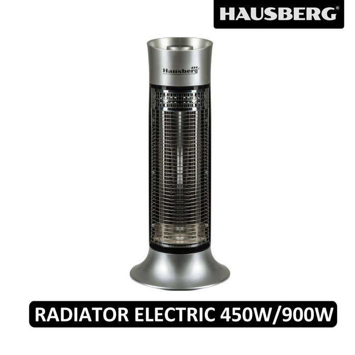 Radiator Hausberg Electric - Aeroterma cu Fibra de Carbon, 450W/900W, Functie de Rotatie, Aeroterma- HB8750GR