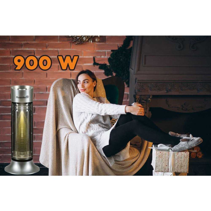 Radiator Hausberg Electric - Aeroterma cu Fibra de Carbon, 450W/900W, Functie de Rotatie, Aeroterma- HB8750GR